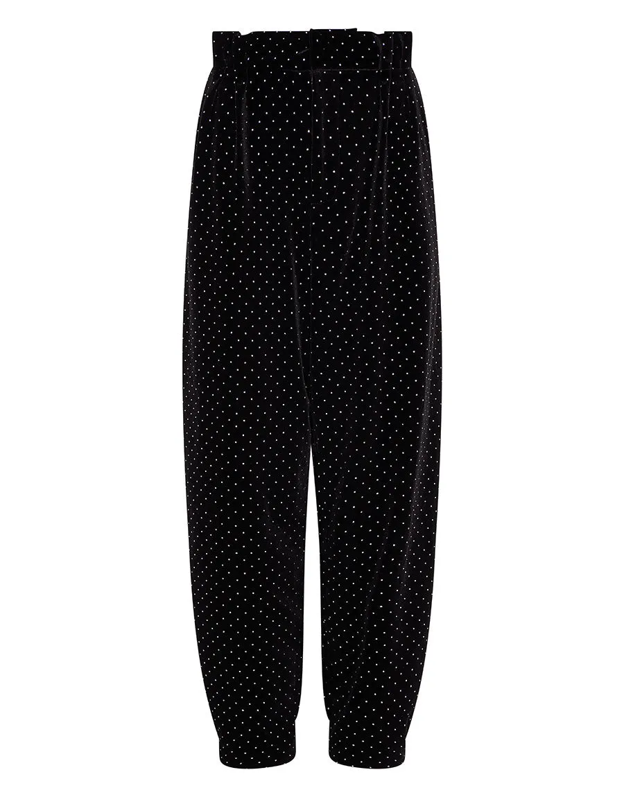 Raven Velvet Trouser - Crystal Black - SALE