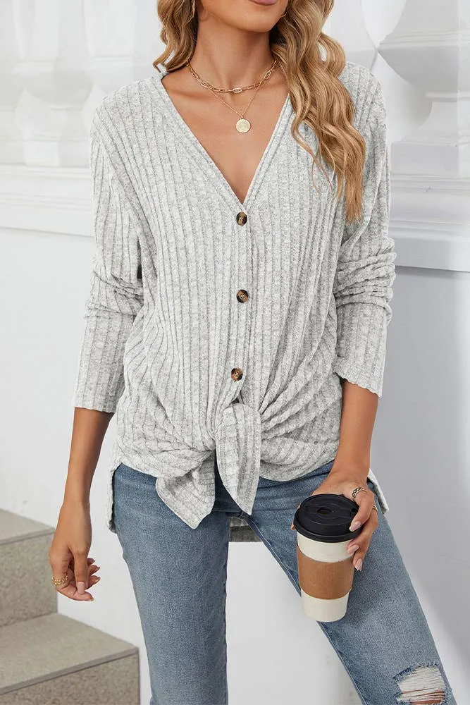 Reg/Plus Ribbed Knit Cardigan