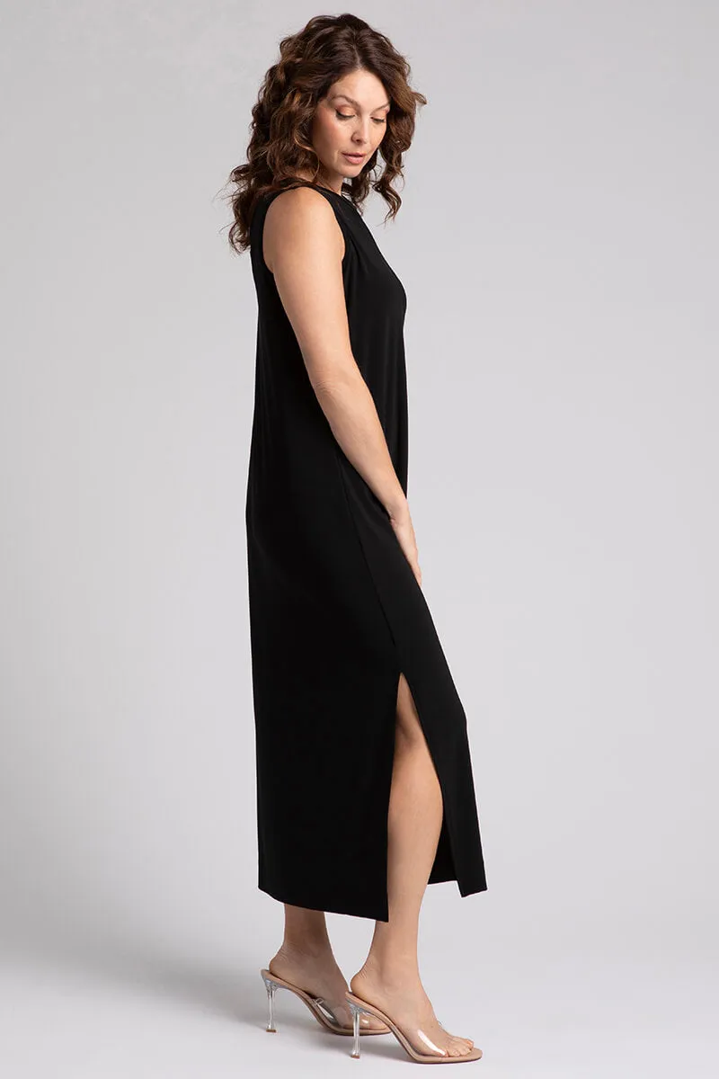 Reversible Slit Tank Dress | Black