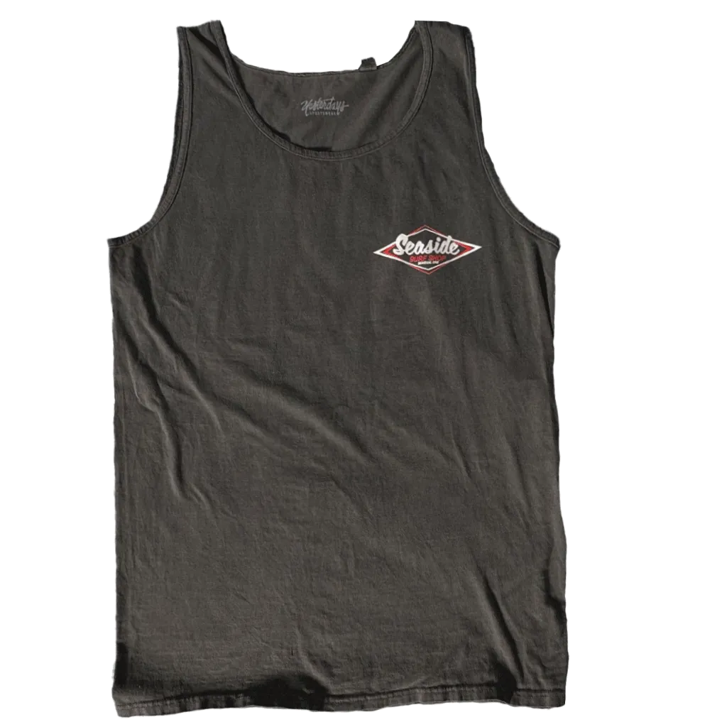 Seaside Surf Garment Dyed Vintage Logo Tank Tee - Smoke