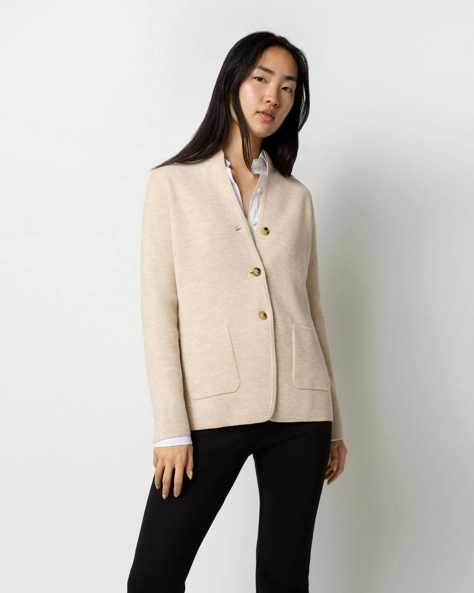 Sheridan Jacket in Heather Rice Extra Fine Merino Wool