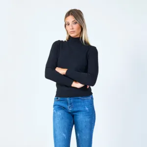 Shoulder button detail sweater wholesale