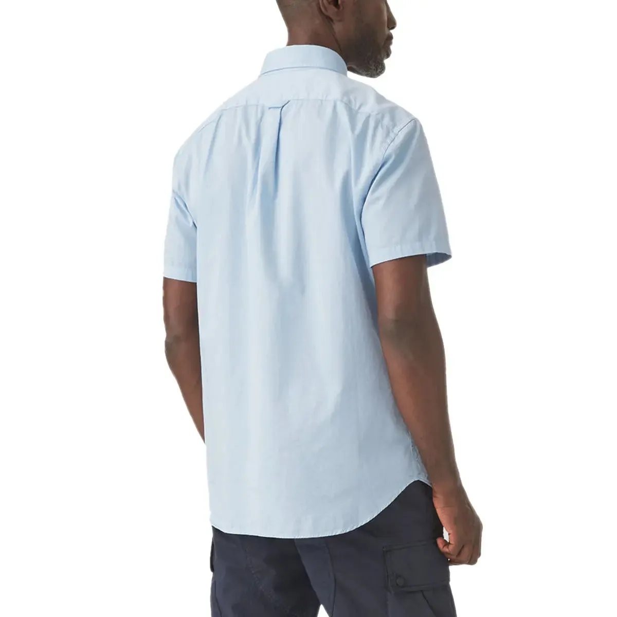 Sky Blue ‘Pitch’ Cotton Twill Short Sleeved Shirt