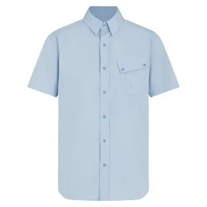 Sky Blue ‘Pitch’ Cotton Twill Short Sleeved Shirt