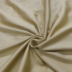 Solid Beige Cotton Satin Fabric Plain Weave 42 Inches TU-7423