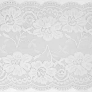 Stretch lace Trims - 6 inches - White