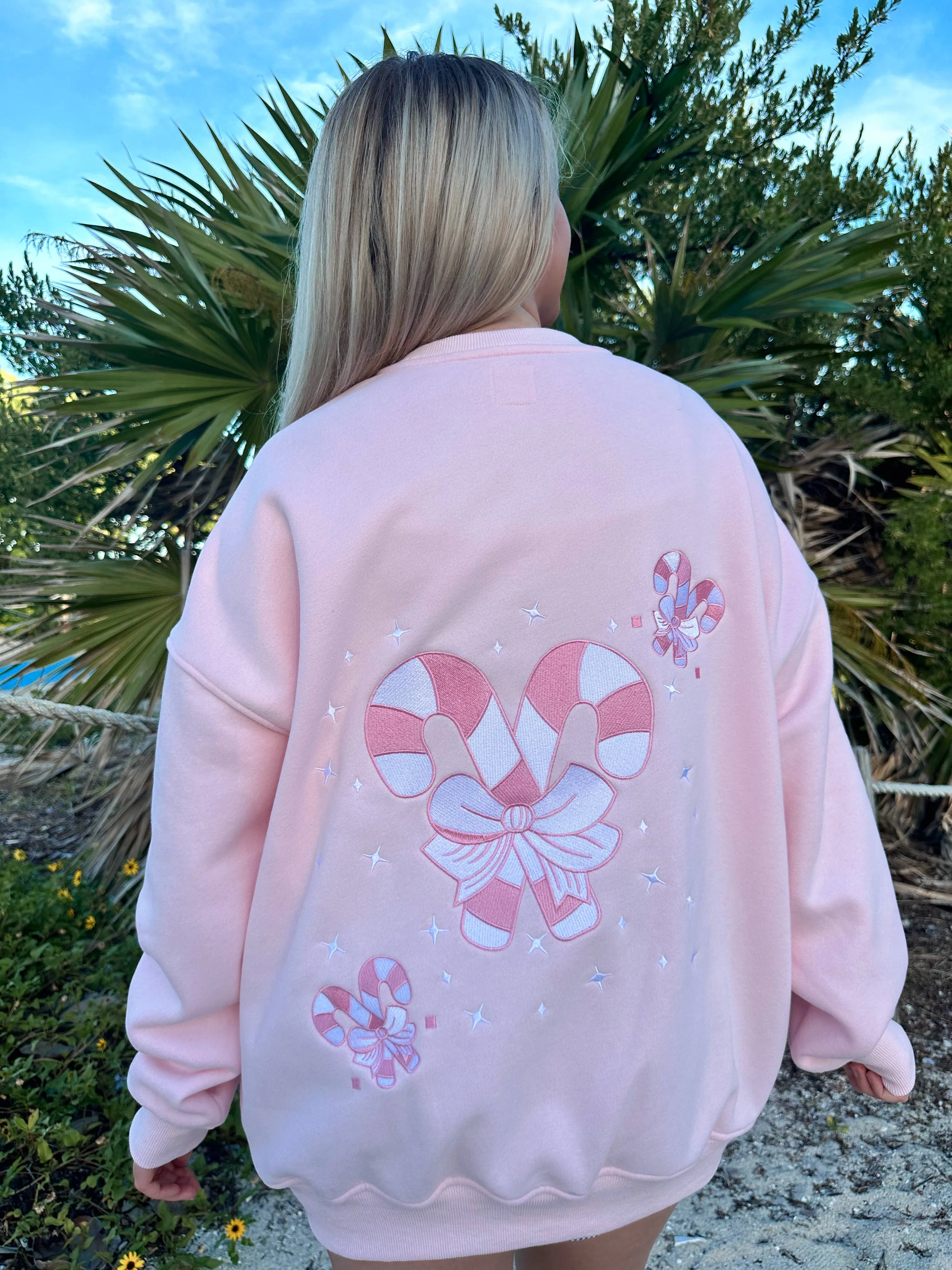 Sunkissed Coconut Candy Cane Wonderland Sweatshirt