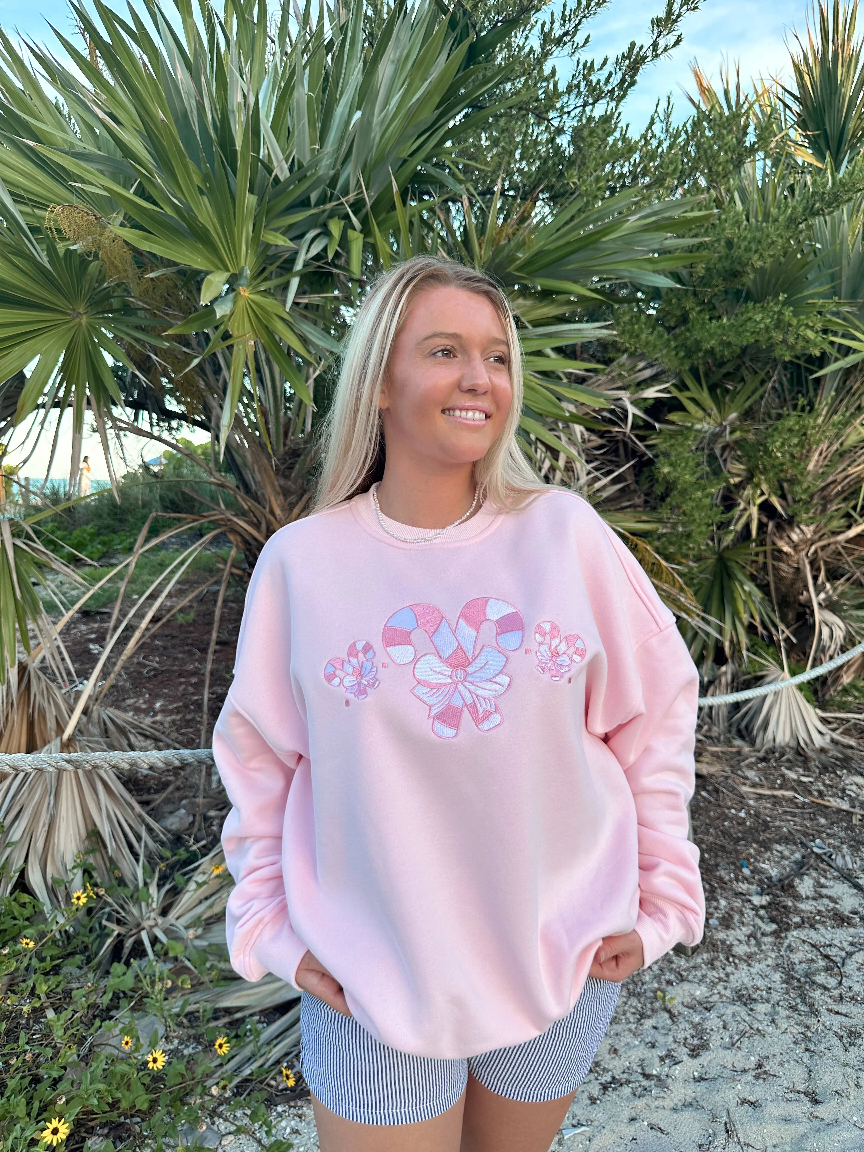 Sunkissed Coconut Candy Cane Wonderland Sweatshirt