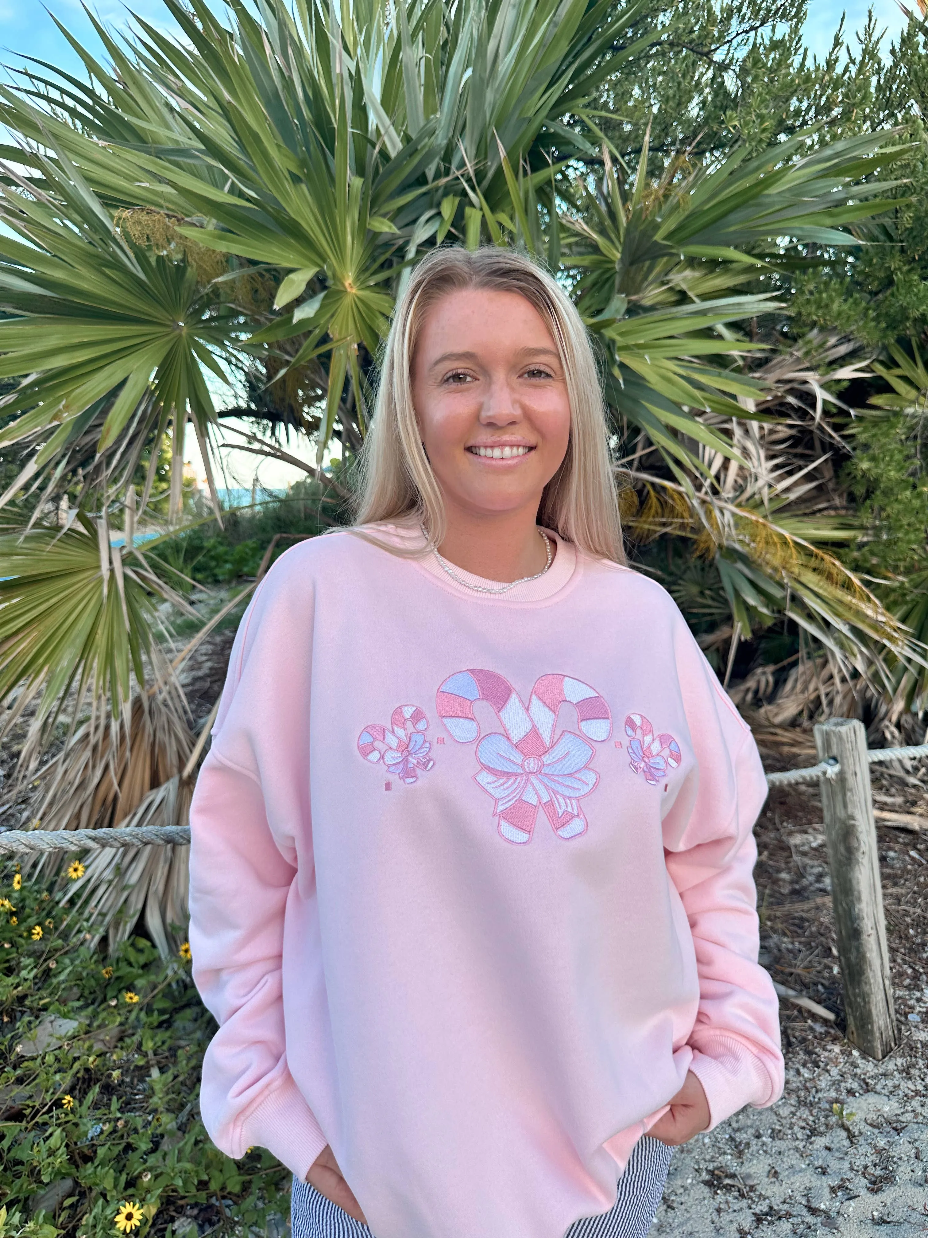 Sunkissed Coconut Candy Cane Wonderland Sweatshirt