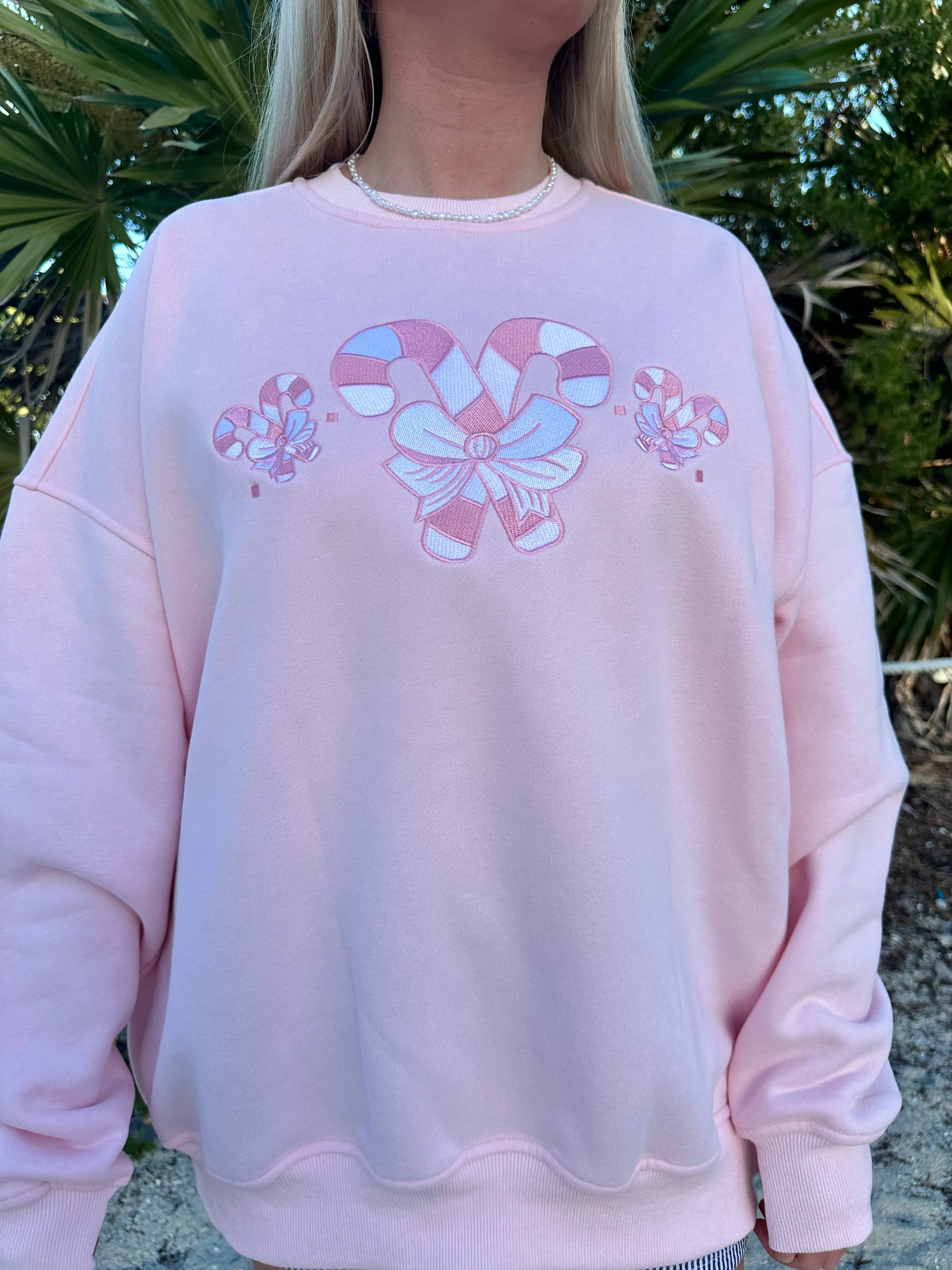 Sunkissed Coconut Candy Cane Wonderland Sweatshirt