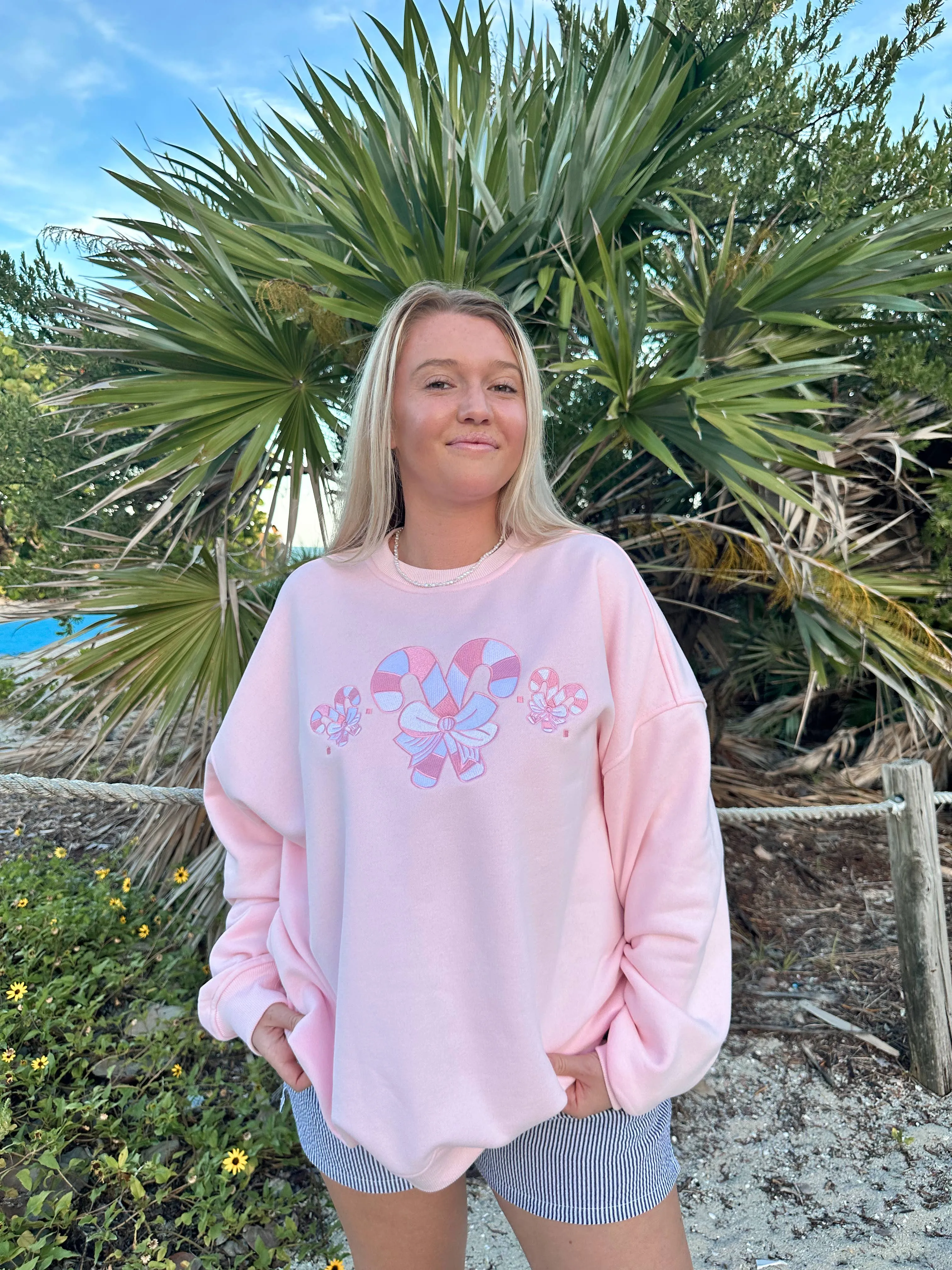 Sunkissed Coconut Candy Cane Wonderland Sweatshirt