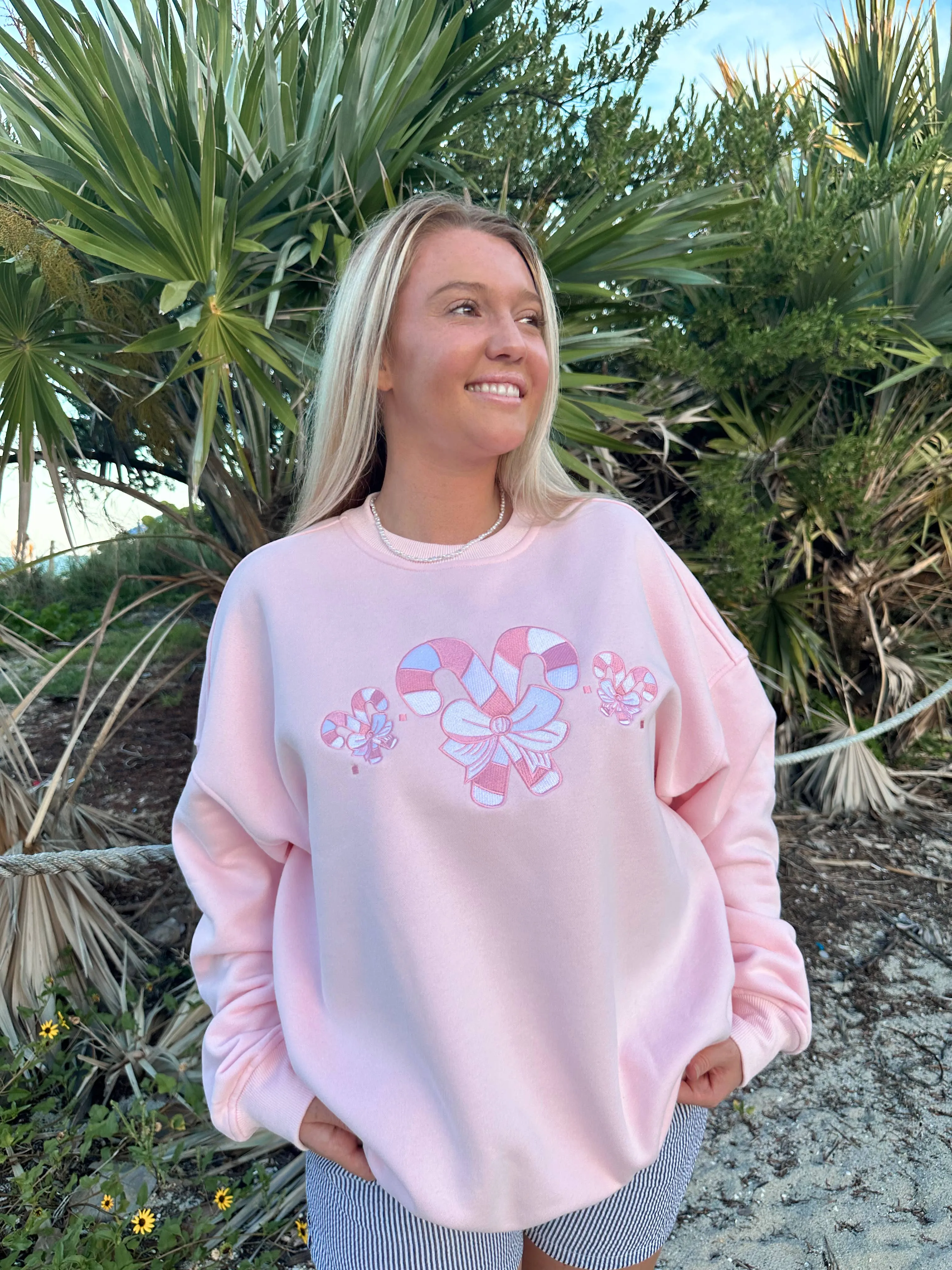 Sunkissed Coconut Candy Cane Wonderland Sweatshirt