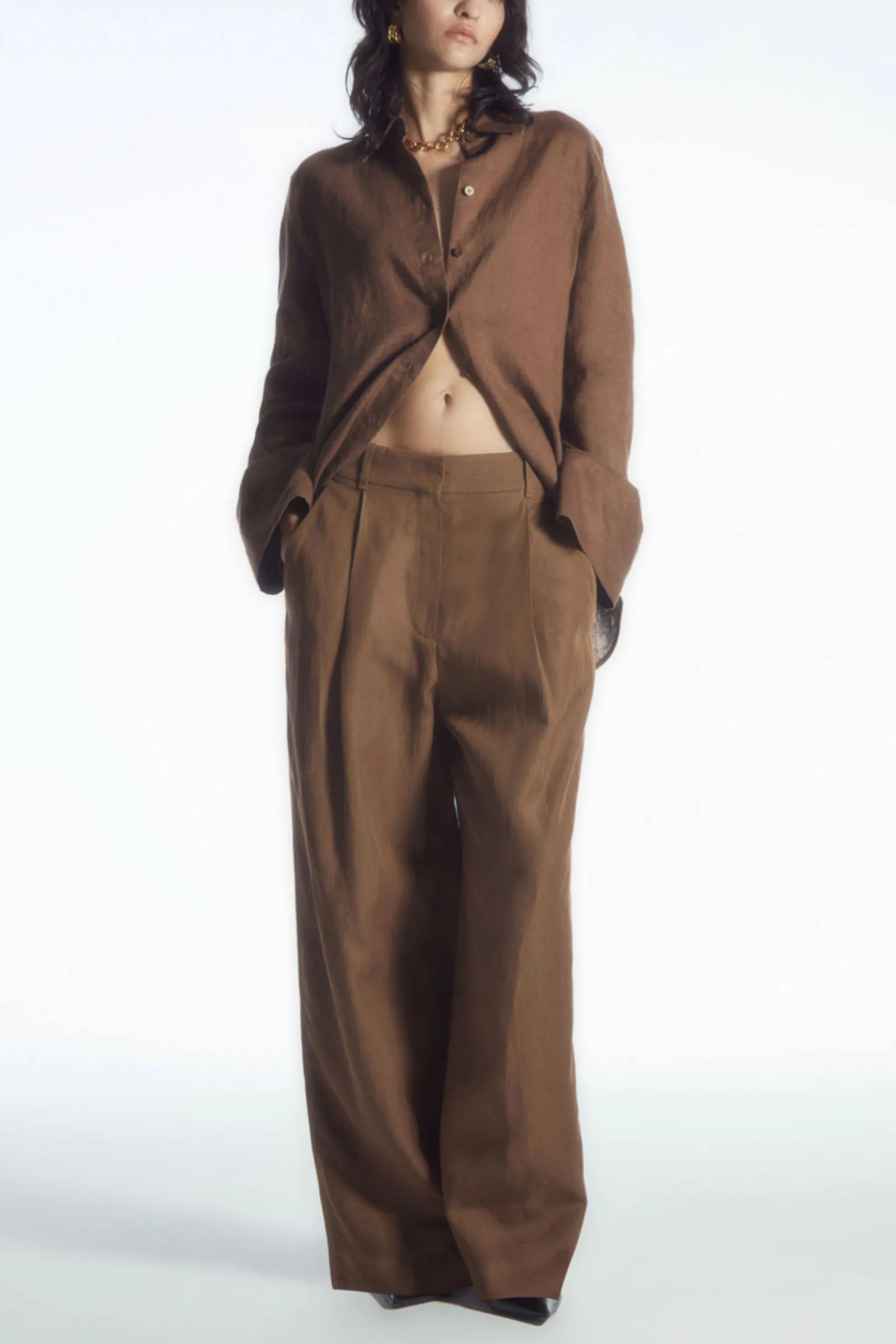 Tailored Linen-Blend Trousers