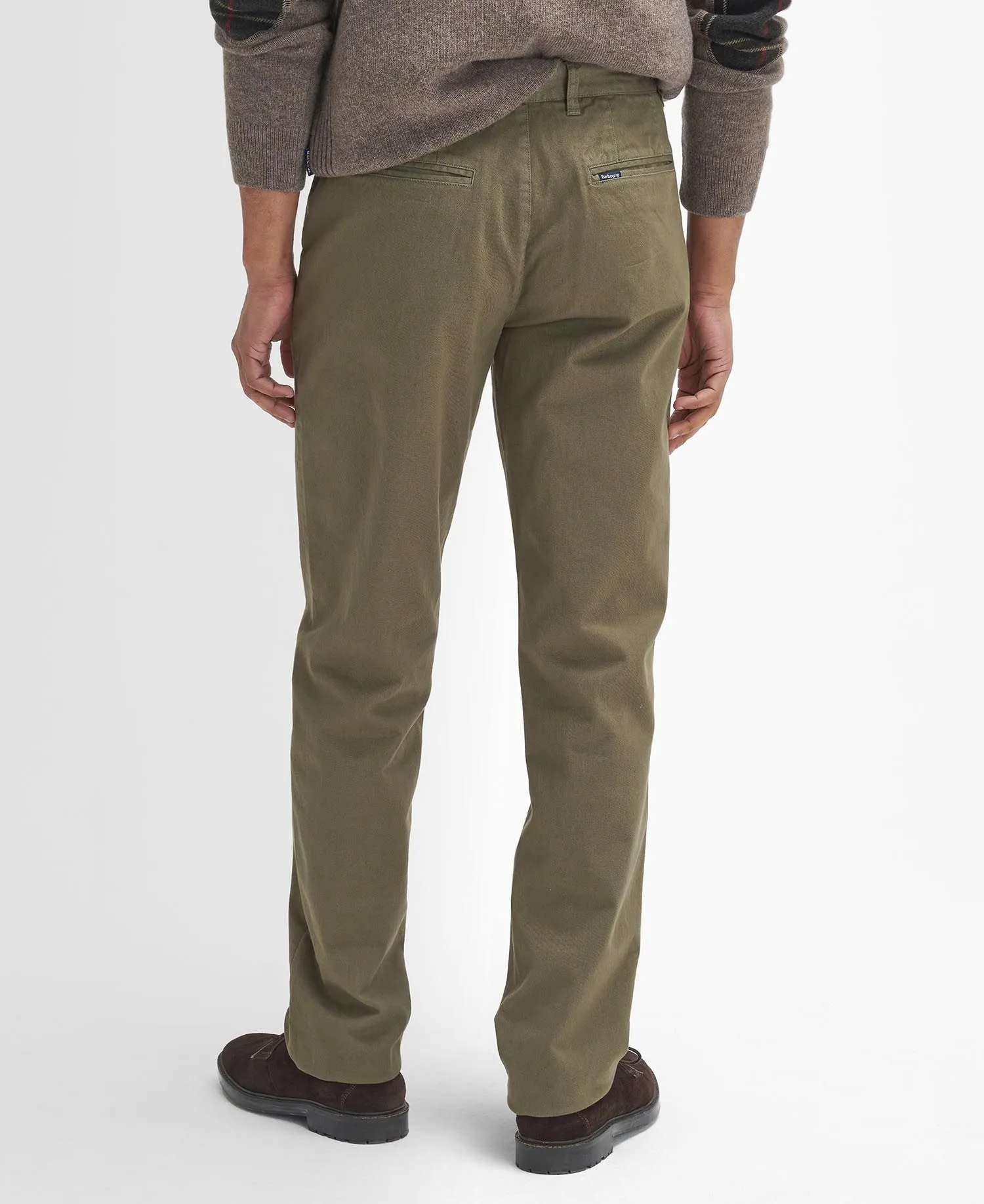 Washed Stretch Twill Tailored Fit Trouser - Olive