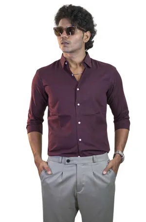 Wine Urban Grid Shirt