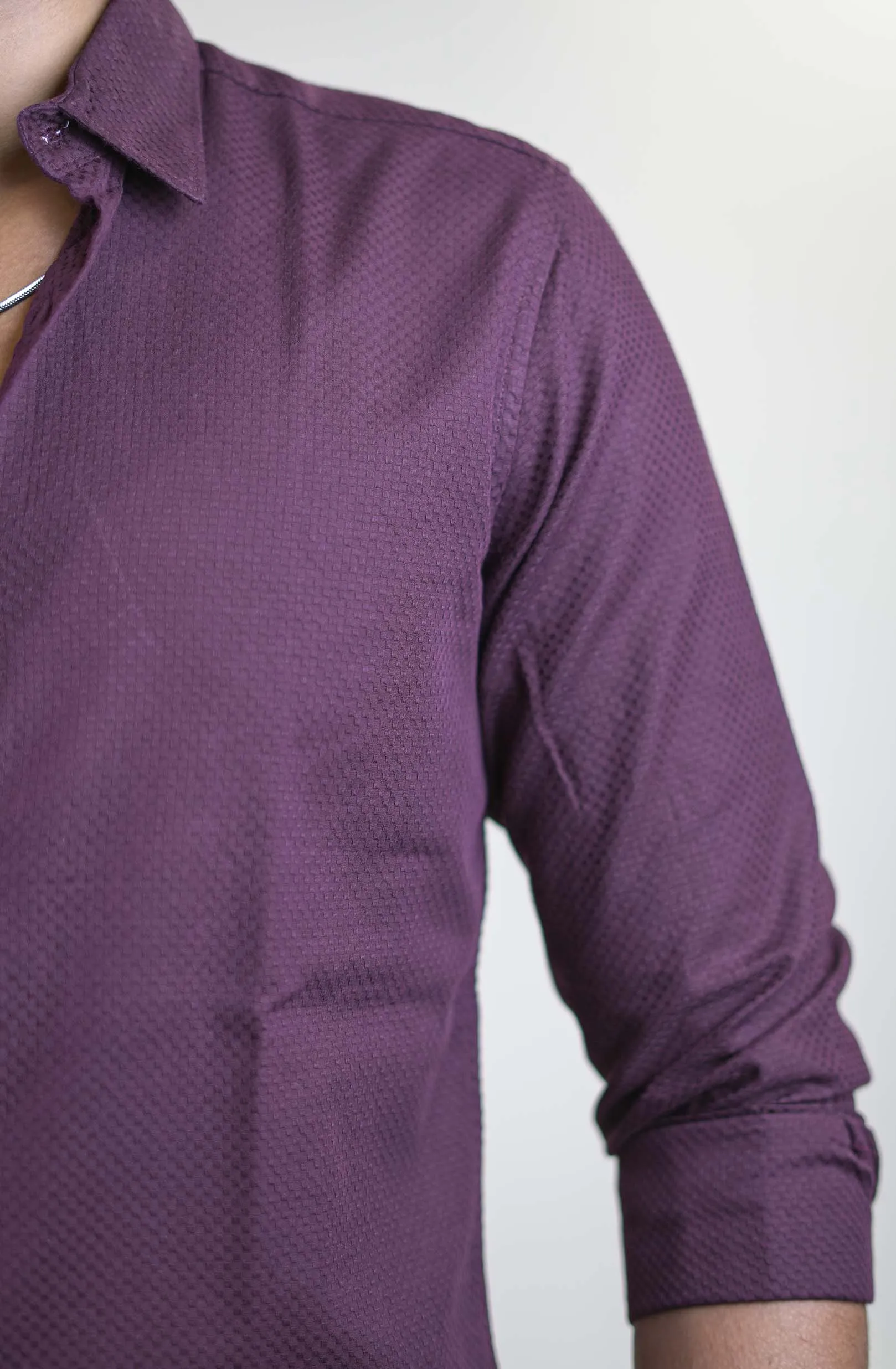 Wine Urban Grid Shirt