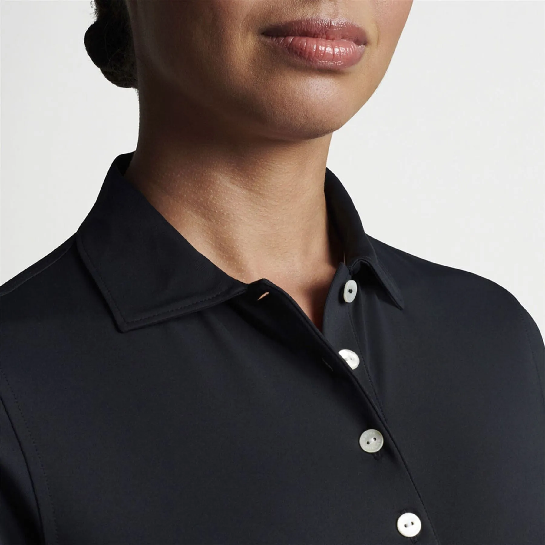 Womens Button Polo Black - 2025