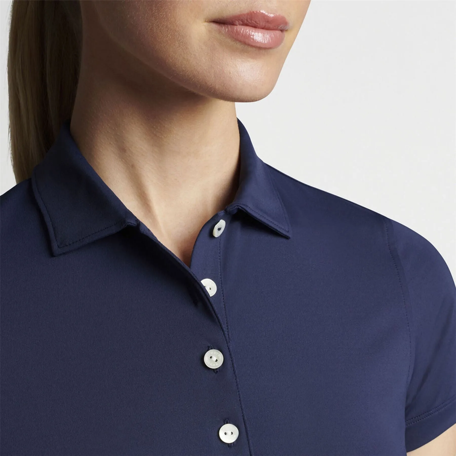 Womens Button Polo Navy - 2025