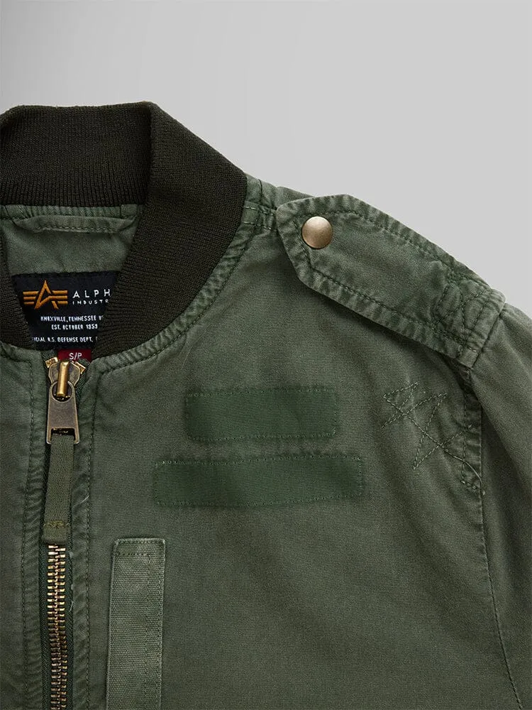 WOMEN'S L-2B RIP AND REPAIR BOMBER JACKET (OG-107 GREEN)