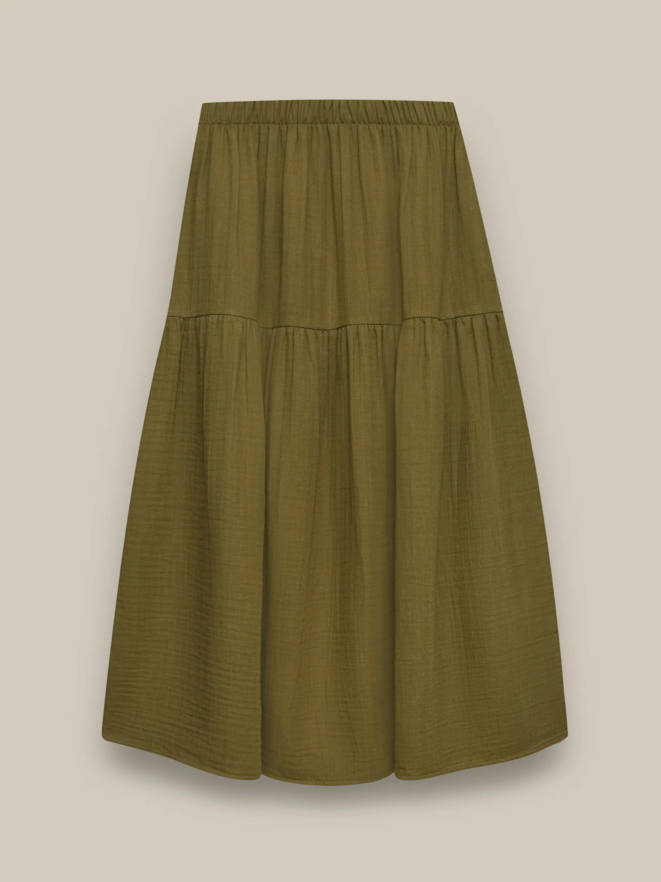 Women's Olive Muslin Skirt