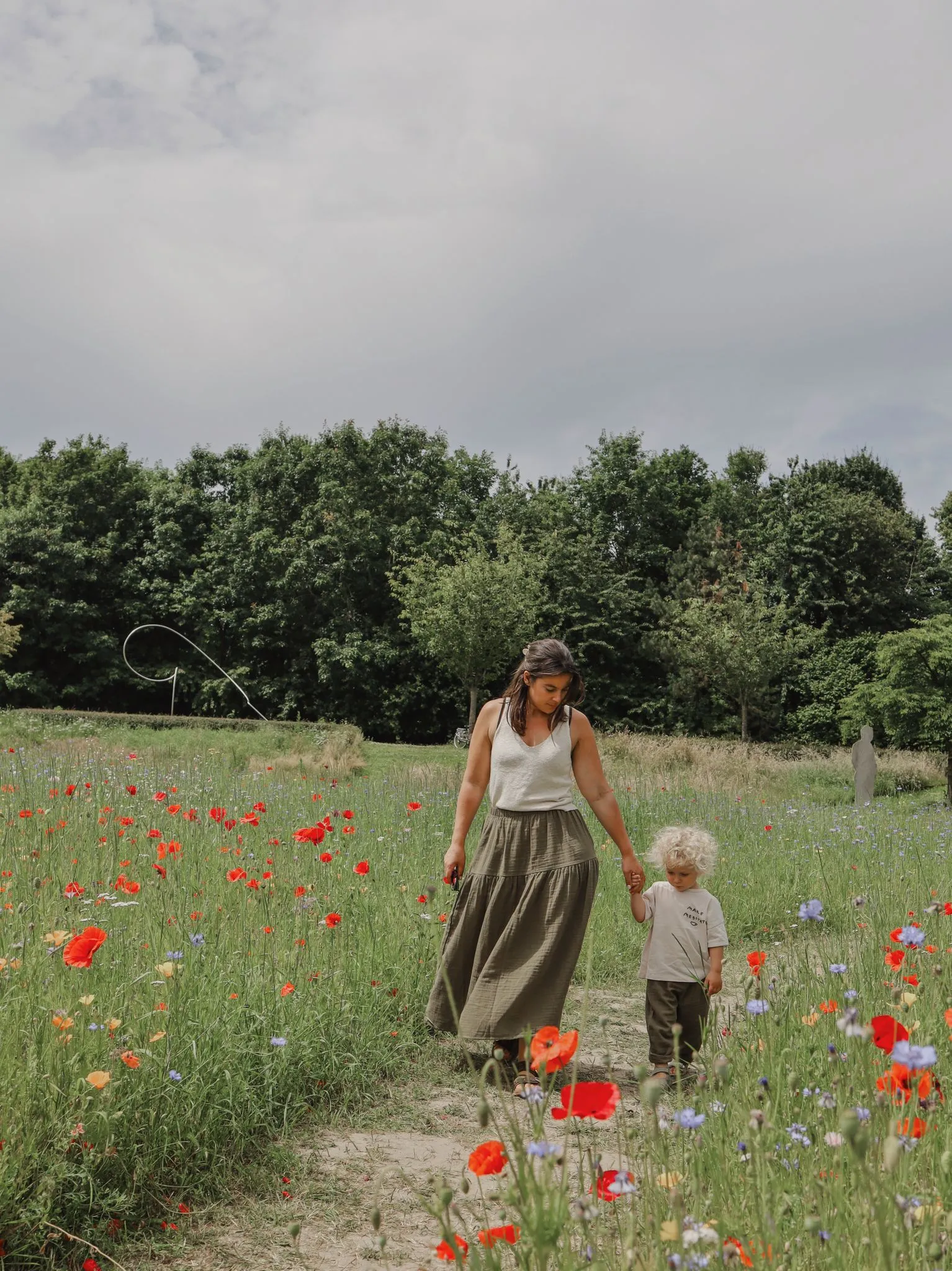 Women's Olive Muslin Skirt