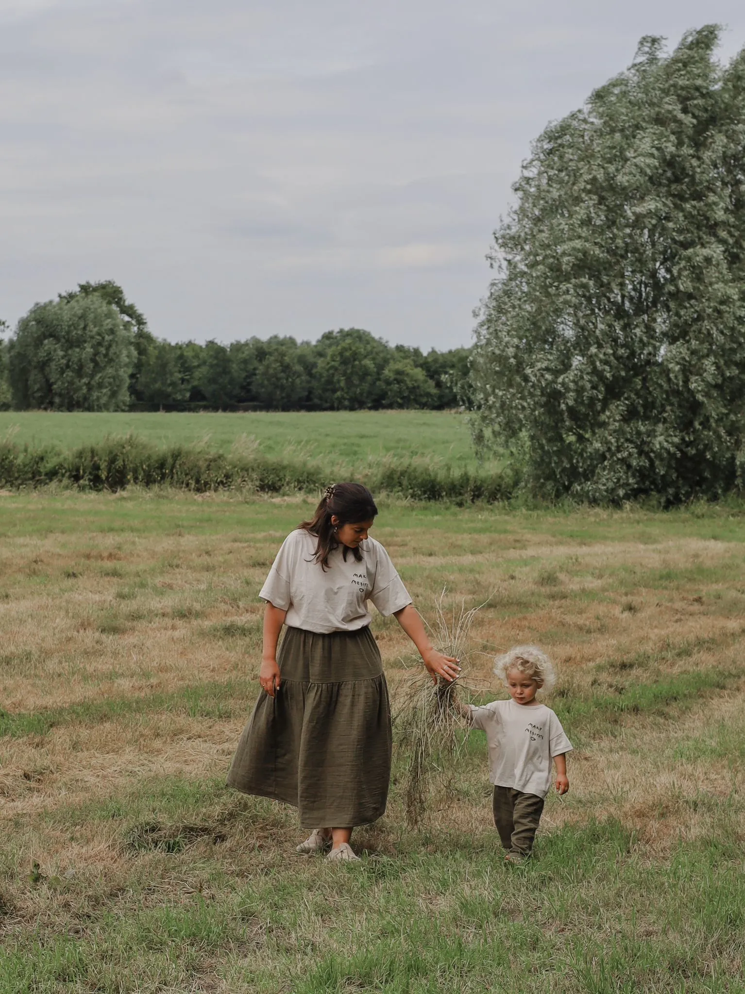 Women's Olive Muslin Skirt