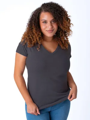 Women's Vintage Black V-Neck