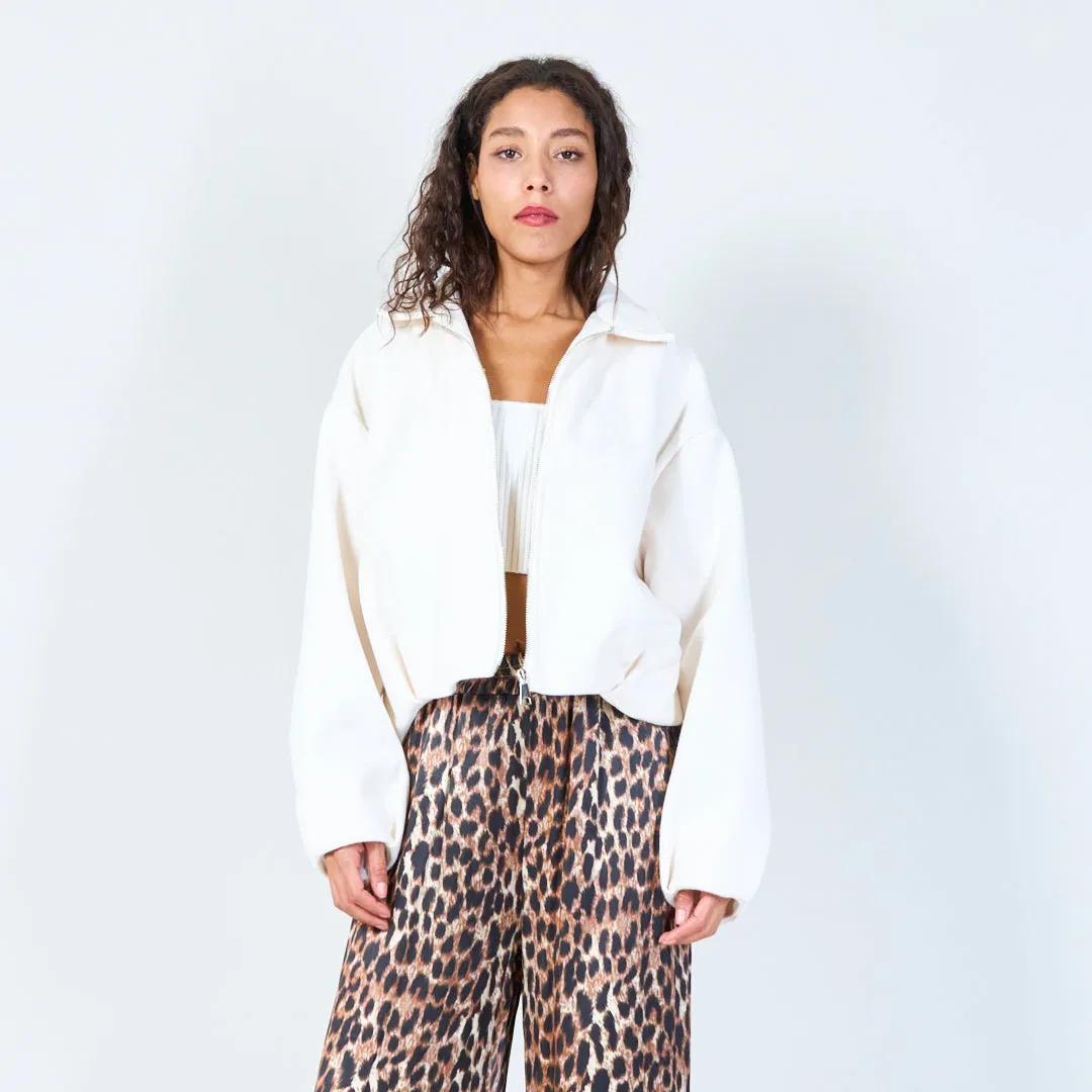 Zip-up cropped jacket wholesale