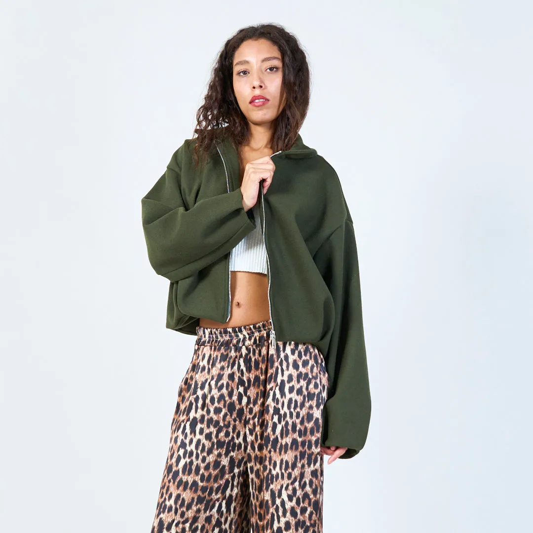 Zip-up cropped jacket wholesale